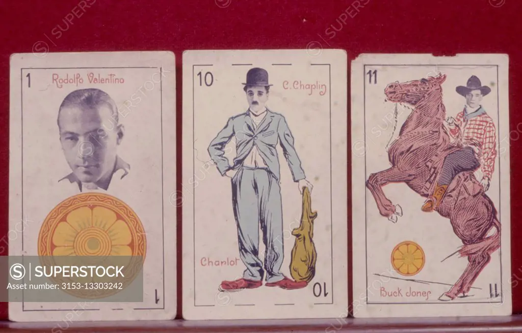 old playing cards, celebrities