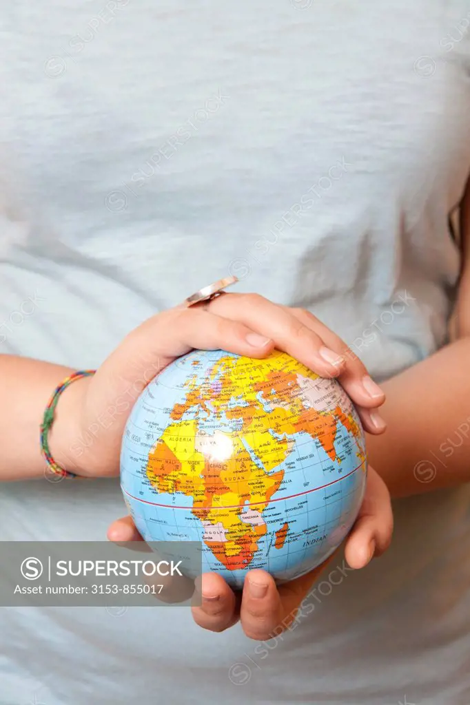 man hands holding earth