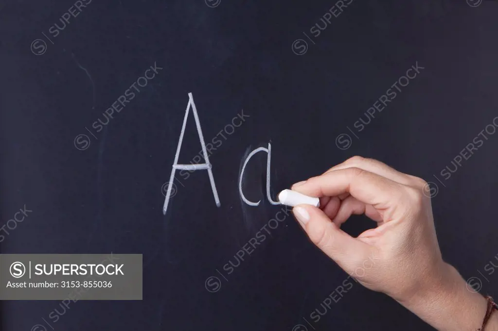 alphabet, blackboard