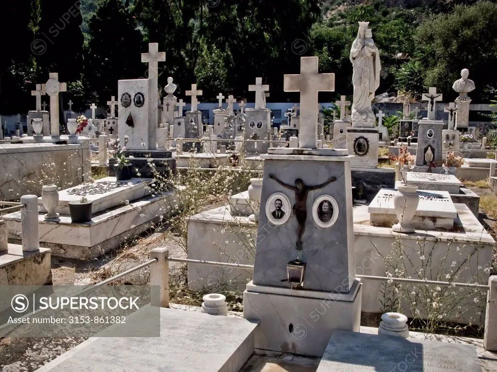 the cemetery of Panarea, Aeolian Islands, Sicily, Italy