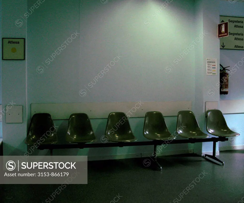 a hospital waiting room, italy