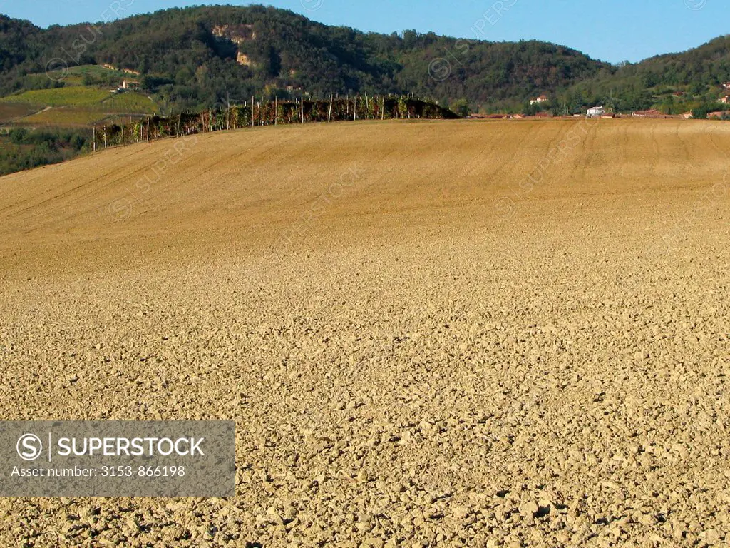 plowed fields, monferrato, piemonte, italy