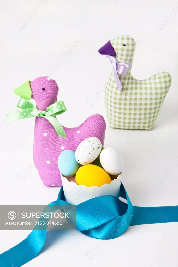 ducks with sugar easter eggs