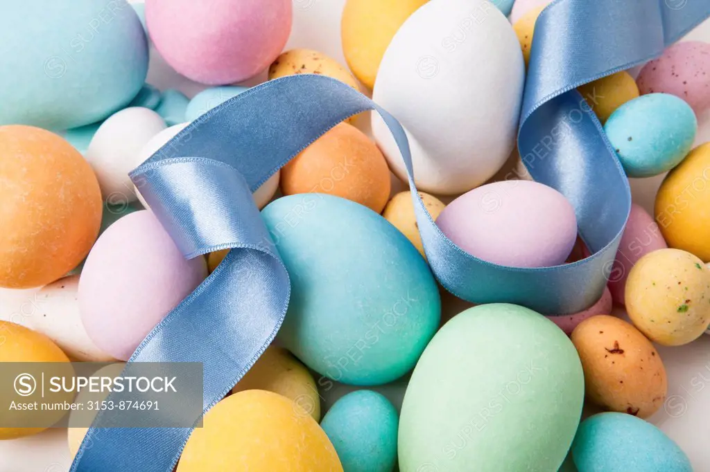 Easter eggs colored sugar