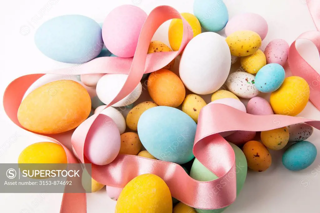 Easter eggs colored sugar