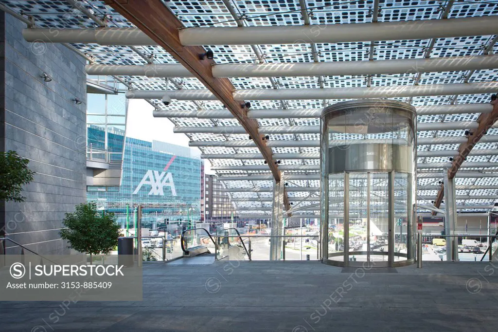 shelters in iron, wood and glass eco-sustainable, covered with photovoltaic panels that feed the towers in piazza gae aulenti, porta nuova project, bu...