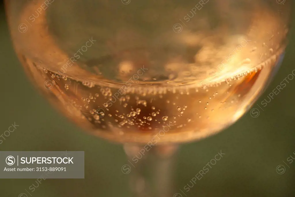 glass with sparkling wine