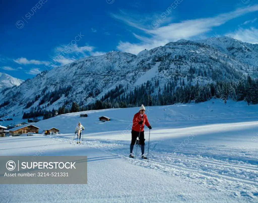 Cross Country Skiers, Lech, Arlberg, Austria