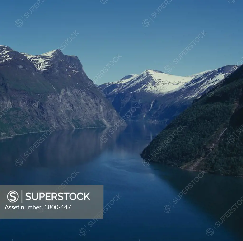 Norway, scenic view of Geirangerfjord