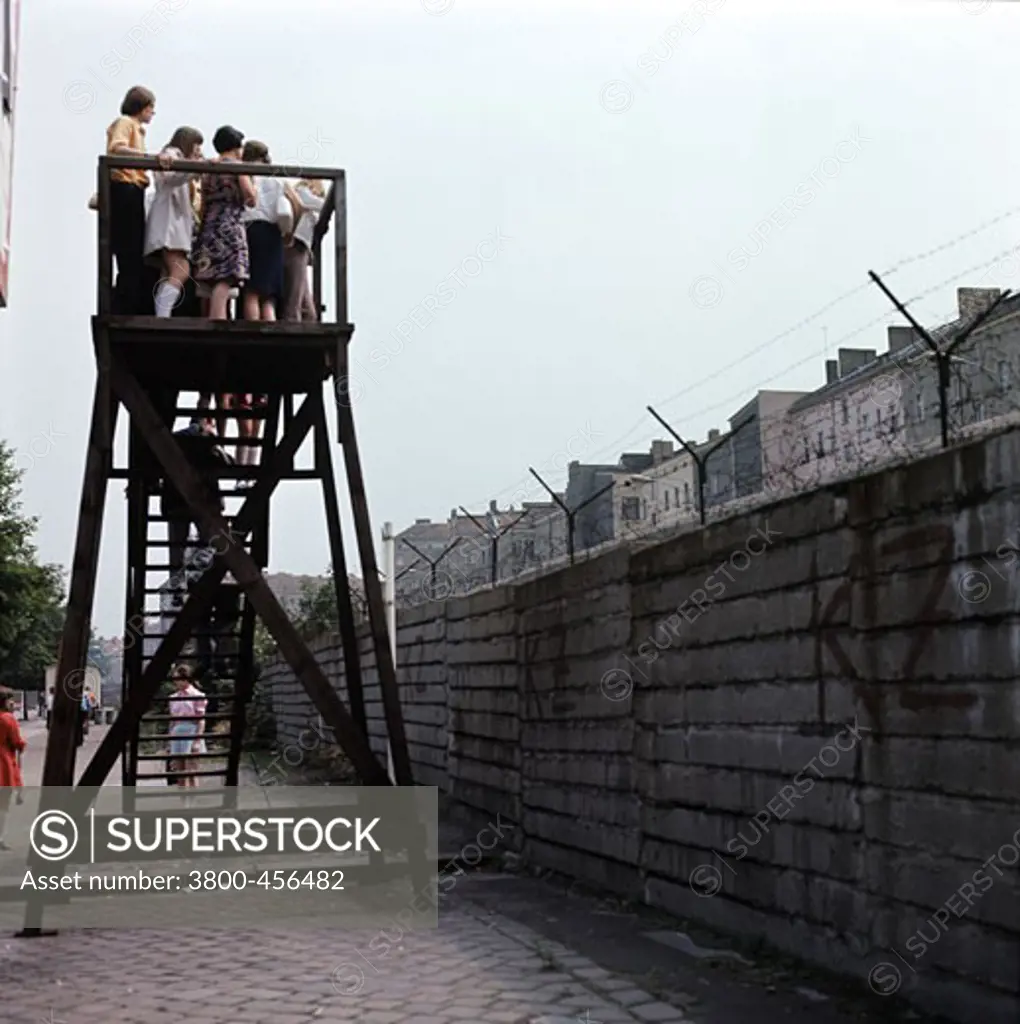 Tourists on an observation stand, Berlin Wall, Berlin, Germany