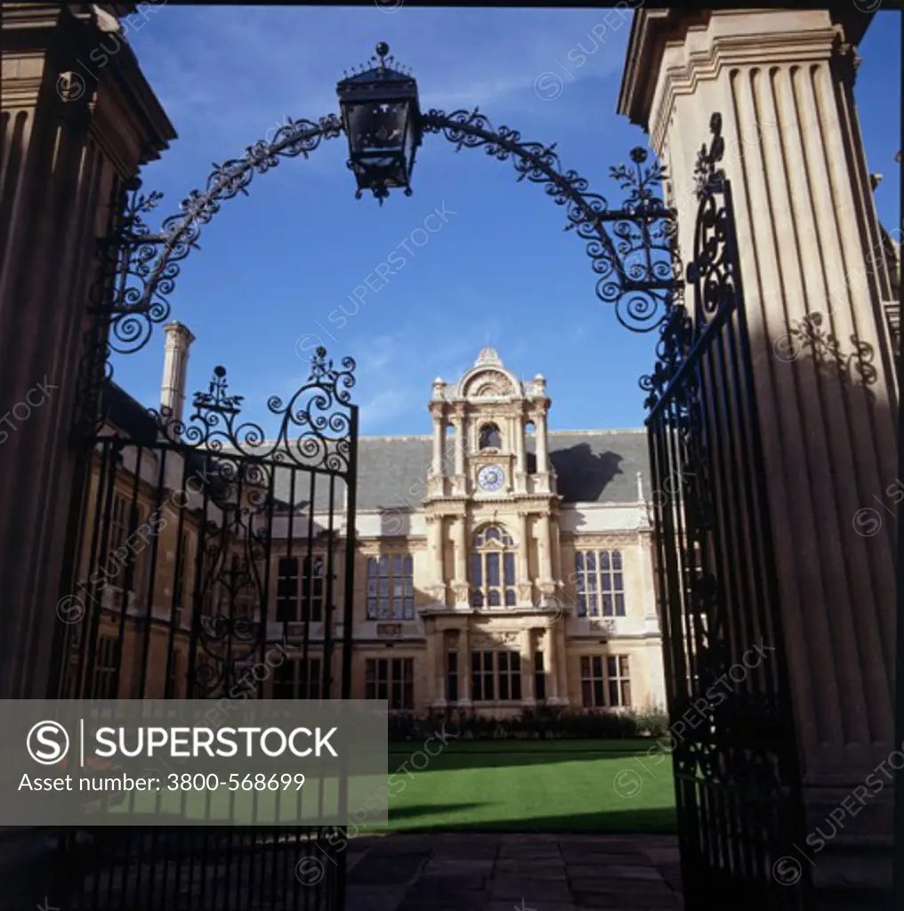 Facade of an educational building, University College, Oxford, England