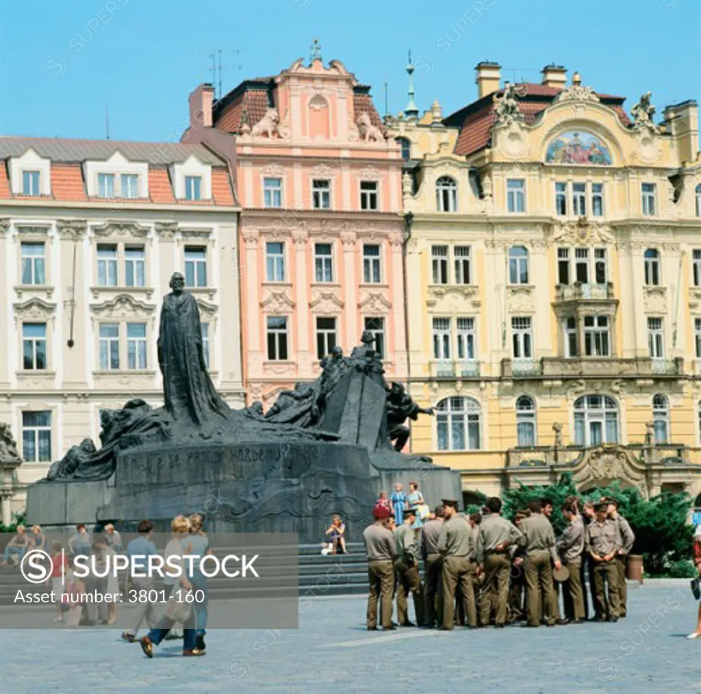 Jan Hus Monument Old Town Square Prague Czech Republic