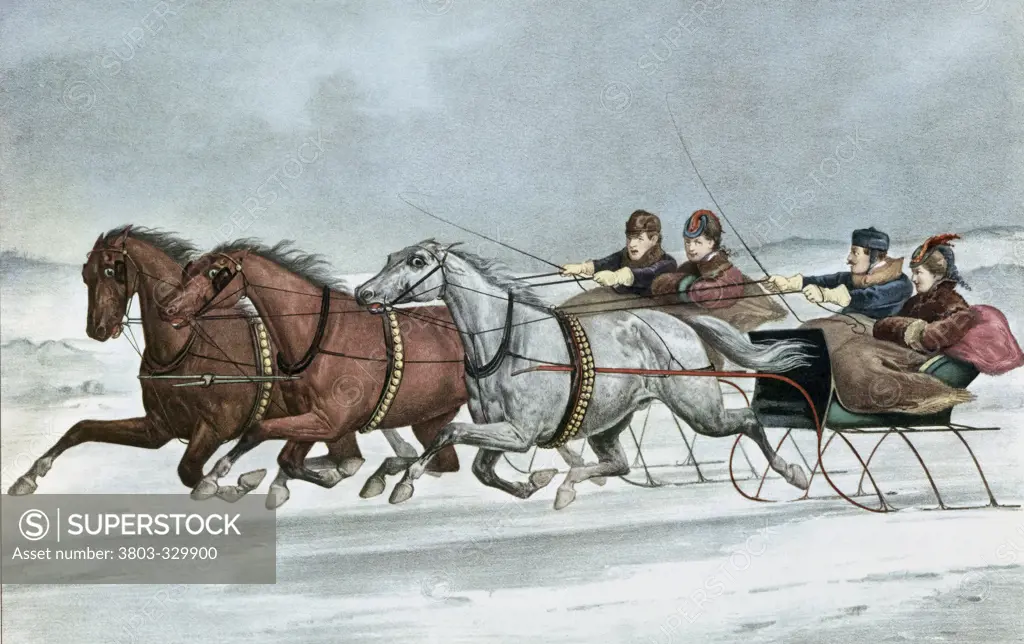 A Brush on the Snow 1871 Currier and Ives (Active 1857-1907 American)