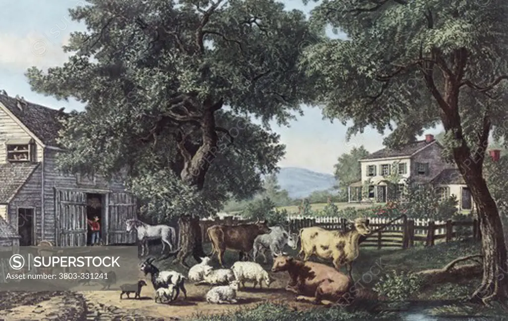 The Old Homestead Currier & Ives (1834-1907 American)