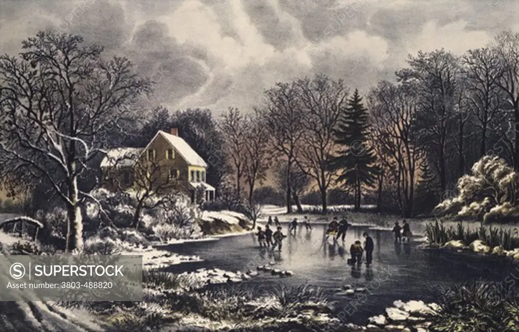 Early Winter 1869 Currier & Ives (1834-1907 American)
