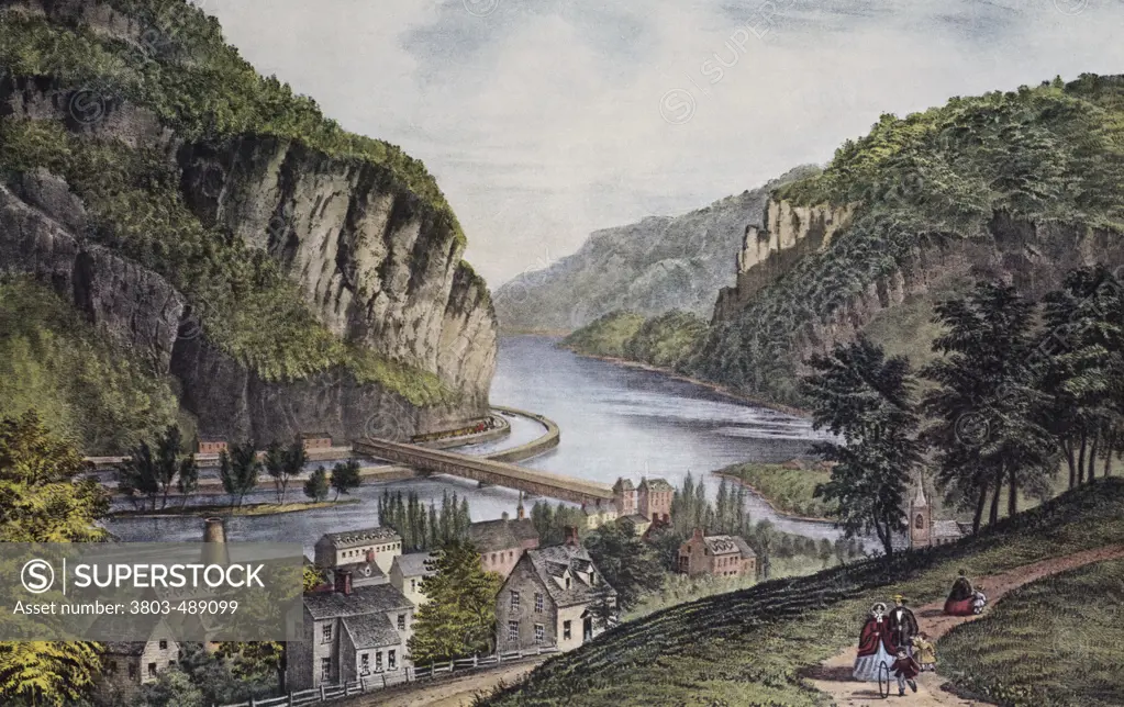 Harper's Ferry  (From the Potomac Side)  Currier and Ives (a. 1857-1907 /American) 