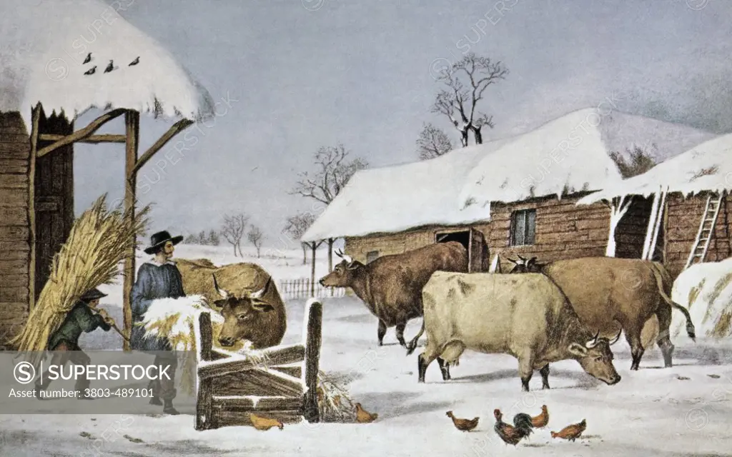 The Farm Yard Currier & Ives (1834-1907 American)
