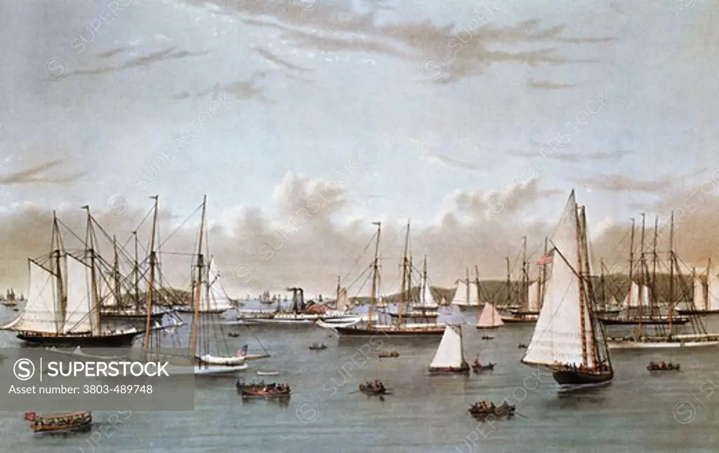 The Yacht Squadron (Newport) Currier & Ives (active 1857-1907/American) 