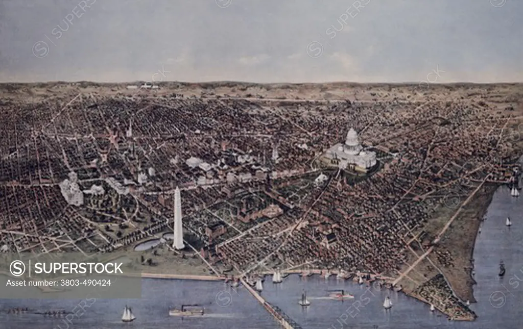 City of Washington (Looking North- 1892) Currier & Ives (active 1857-1907/American) 