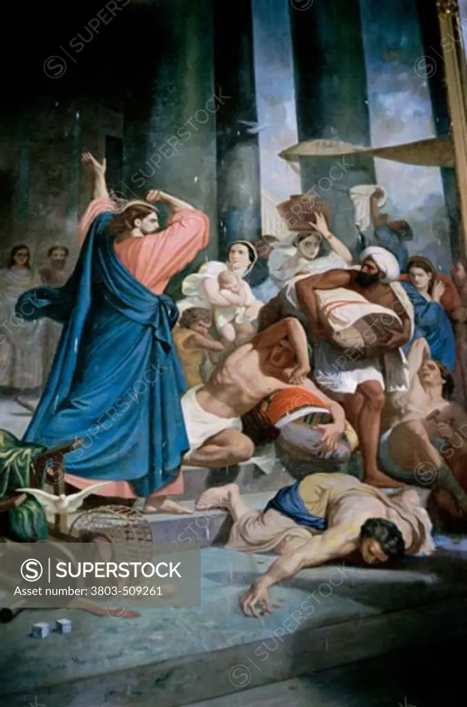 Jesus Driving the Money Changers from the Temple Artist Unknown 
