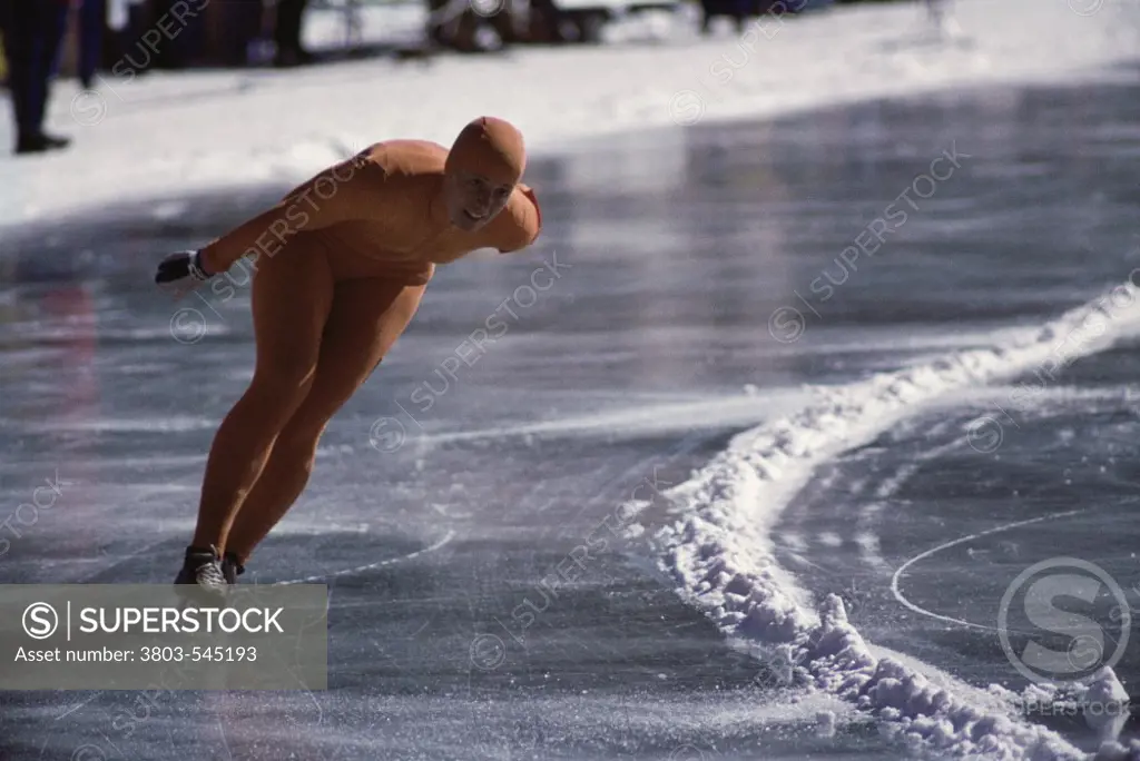 Person speed skating