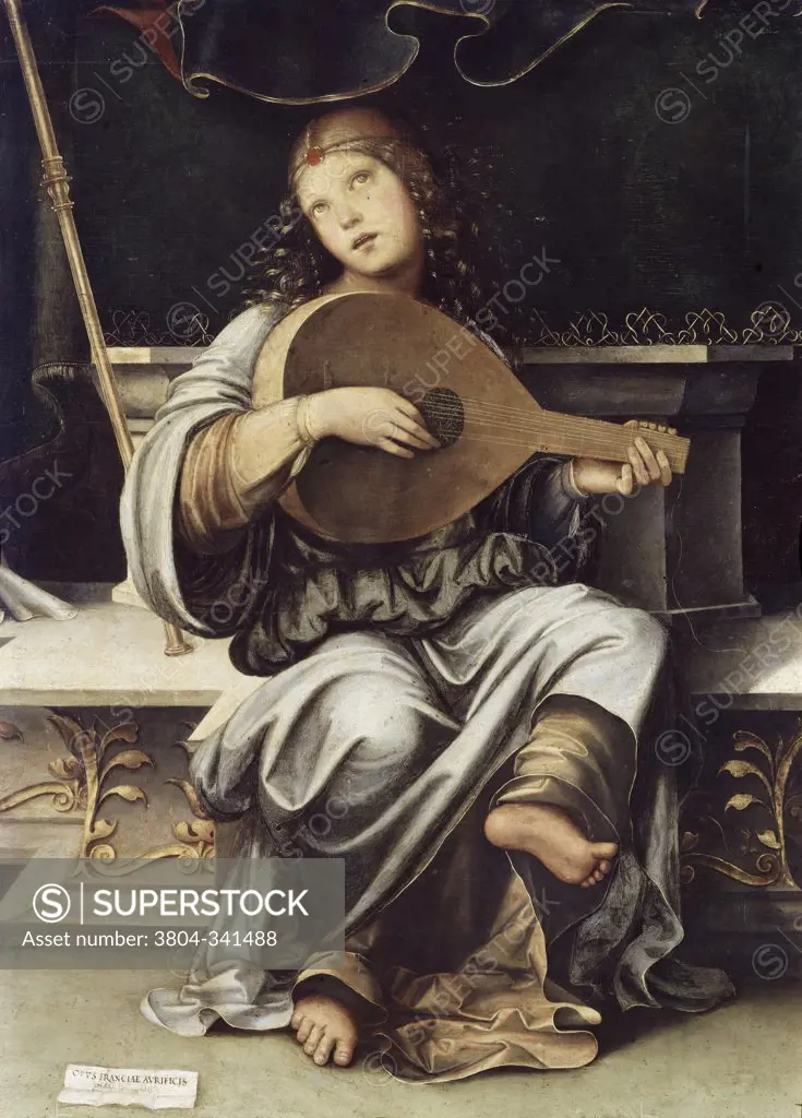 Girl with a Lute  Francesco Raibolini Francia (c. 1450-1517/1518/Bolognese) Pinacoteca di Brera, Milan 