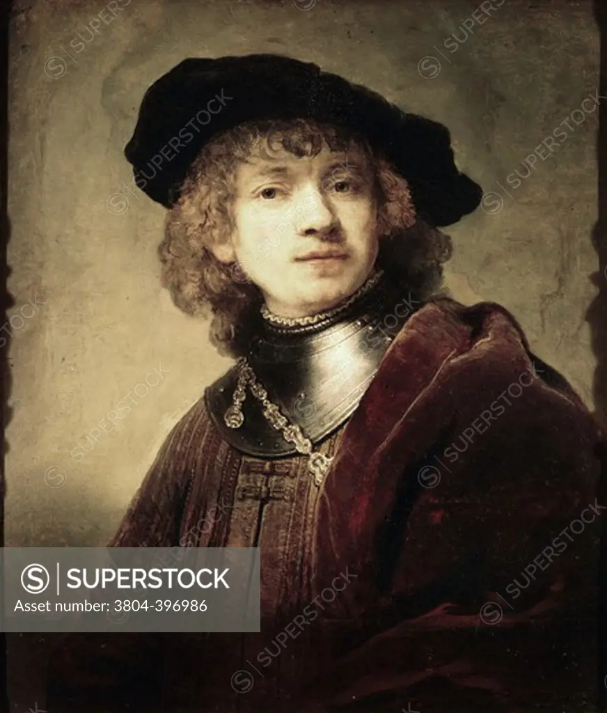 Self Portrait   ca.1633-4 Rembrandt Harmensz van Rijn (1606-1669 Dutch) Oil on wood panel Galleria degli Uffizi, Florence, Italy 