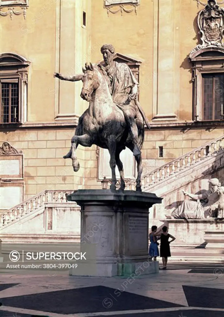 Marcus Aurelius, Equestrian Statue Roman Art Piazza del Campidoglio, Rome 