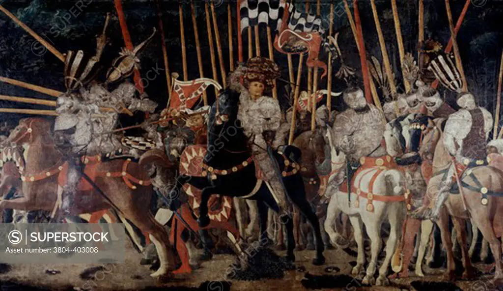 Battle of San Romano: The Counterattack of Michelotto da Cotignola ca. 1455 Paolo Uccello (Paolo di Dono)(1397-1475 Italian) Tempera on wood panel Musee du Louvre, Paris 