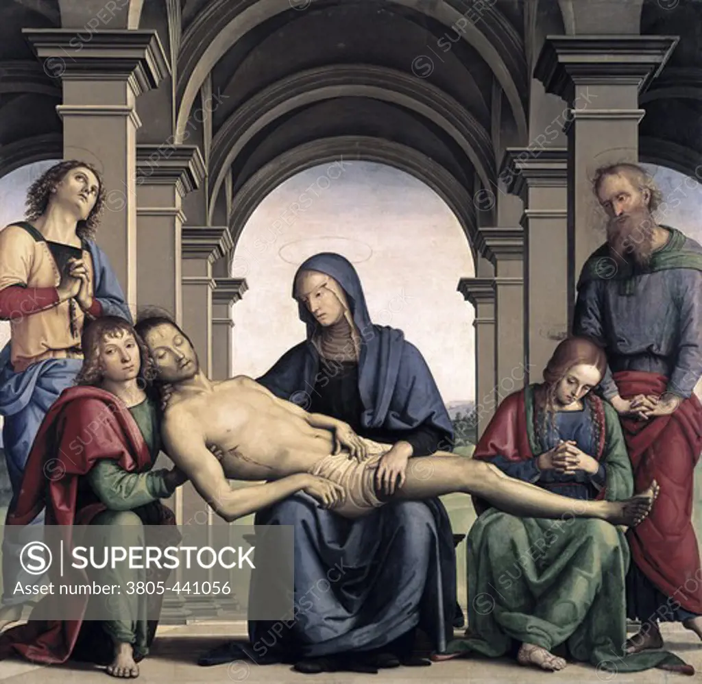 Pieta 1493-94 Pietro Perugino (ca.1450-1523 Italian) Oil on panel Galleria degli Uffizi, Florence 