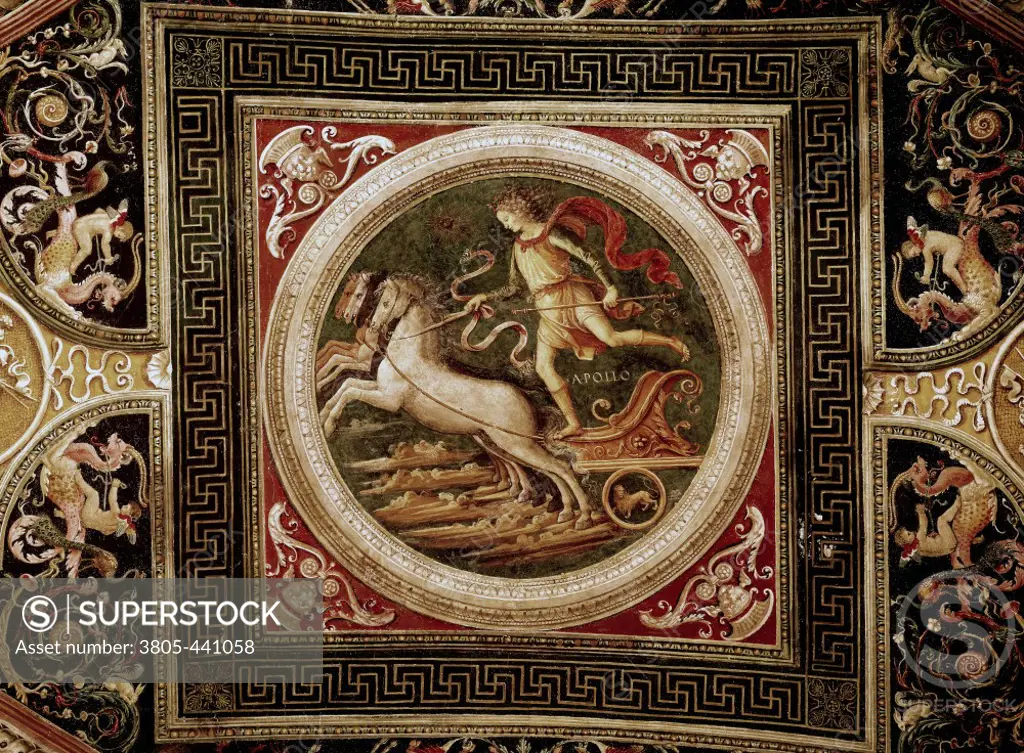 Apollo by Pietro Perugino,  (ca.1450-1523),  Italy,  Perugia,  Sala del Cambio