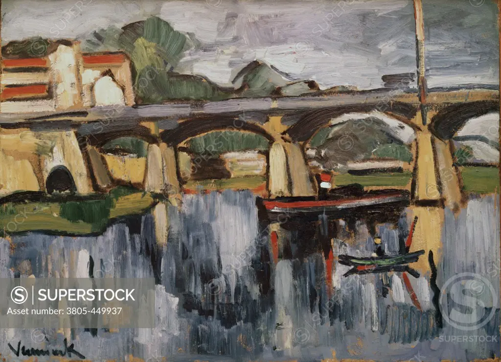 Pont de Chatou by Maurice de Vlaminck, 1876-1958, Private Collection