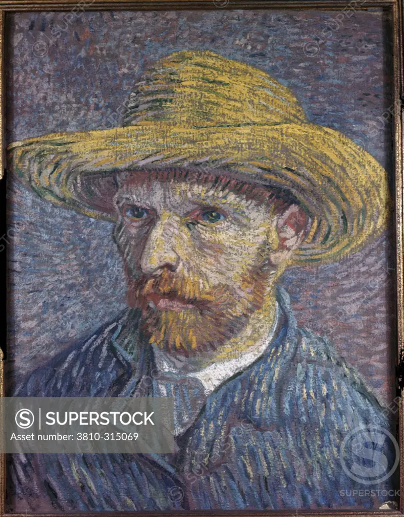 Self Portrait with Straw Hat  1888 Vincent van Gogh (1853-1890 Dutch) Oil on canvas 