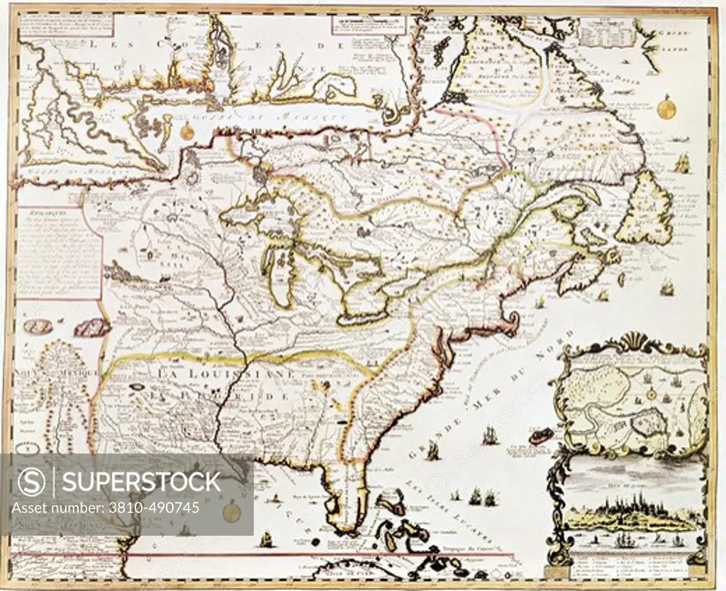 Mississippi and St. Lawrence Valley, maps, 1719