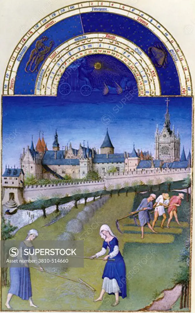 Harvest Time, by Limbourg Brothers, 15th Century, 1385-1416
