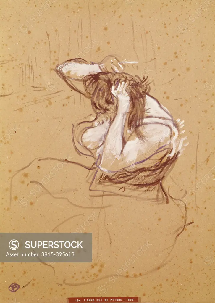 Femme Qui Se Peigne Henri de Toulouse-Lautrec (1864-1901/French)  Musee Toulouse-Lautrec, Albi, France  