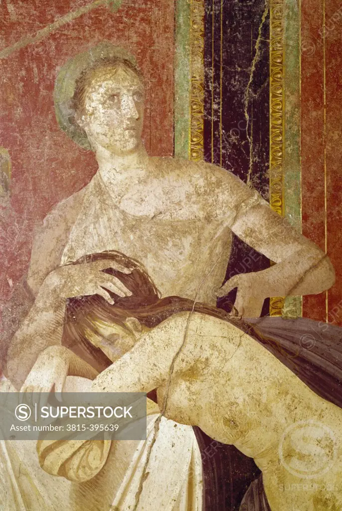 Italy, Pompeii, Villa of the Mysteries #1, fresco, circa 60-50 B.C., Roman Art