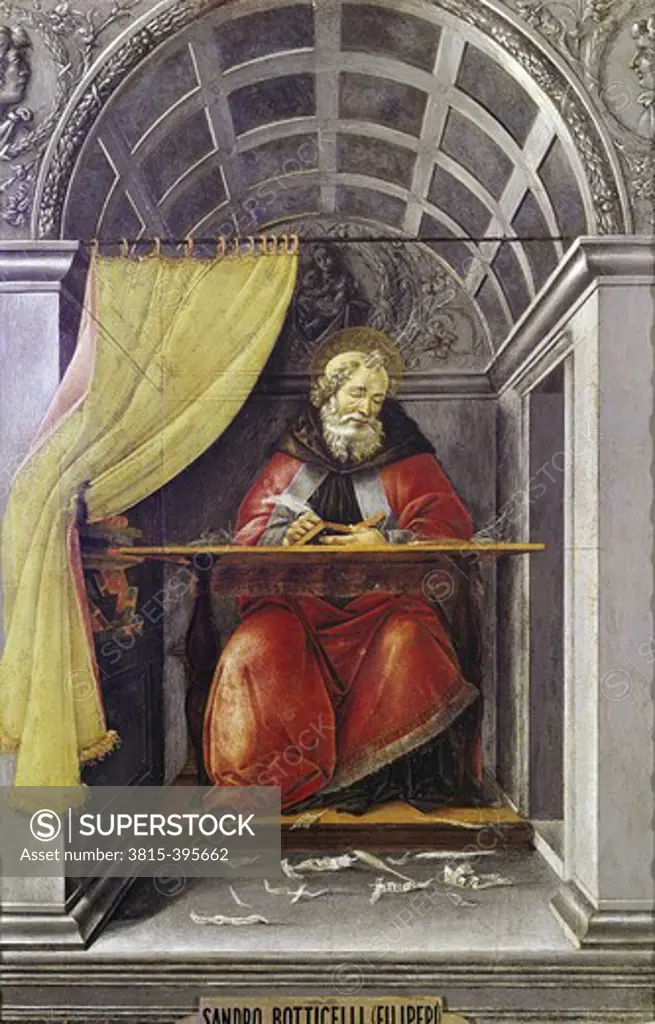 Saint Augustine in His Study 1490-5 Sandro Botticelli (1444-1510 Italian) Tempera on wood Galleria degli Uffizi, Florence, Italy