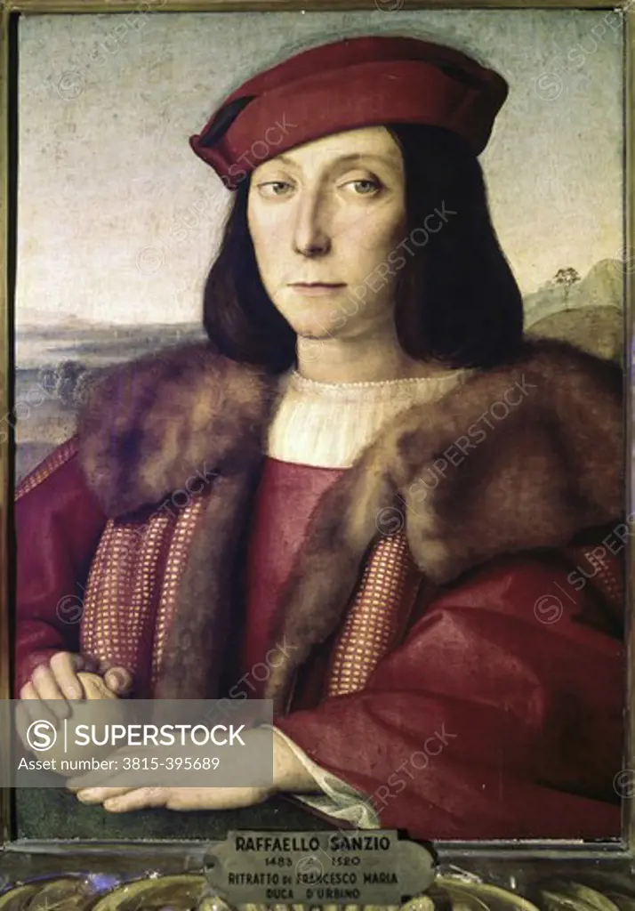 Portrait of the Duke of Urbino Raphael (1483-1520 Italian) Palazzo Piti, Palatina Gallery, Florence, Italy 