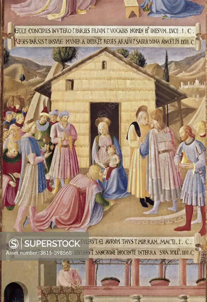 Adoration of the Three Kings 1438-1445 Fra Angelico (ca.1395-1455 Italian) Fresco Museo di San Marco, Florence, Italy