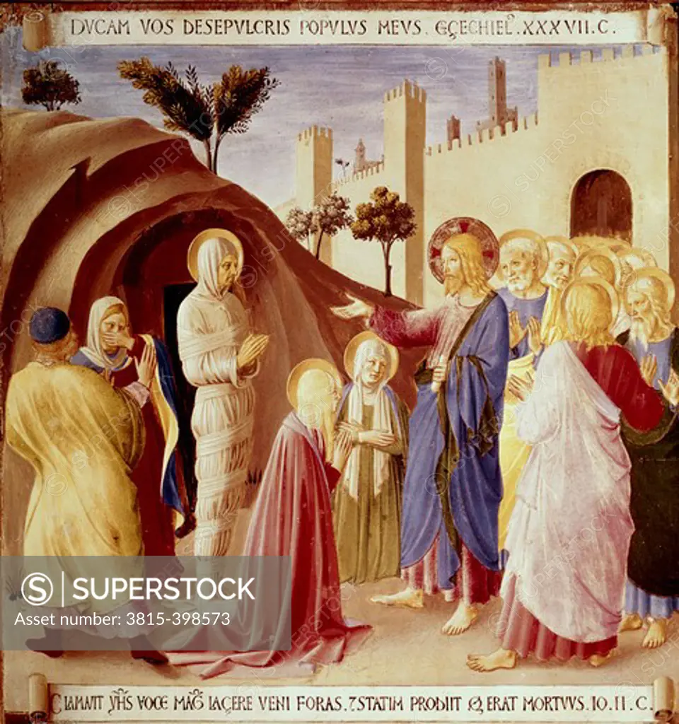 Resurrection Of Lazarus 1438-1445 Fra Angelico (ca.1395-1455 Italian) Fresco Museo di San Marco, Florence, Italy 