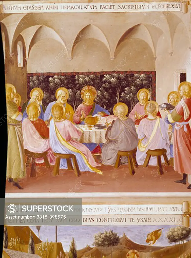 The Last Supper by Fra Angelico, 1438-1445, 1387-1455, Italy, Florence, Museo di San Marco