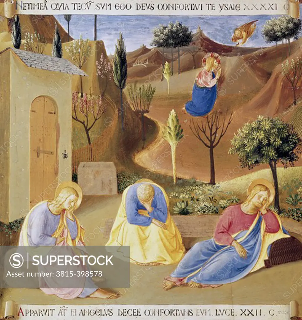 Prayer In The Garden 1438-1445 Fra Angelico (ca.1395-1455 Italian) Fresco Museo di San Marco, Florence, Italy