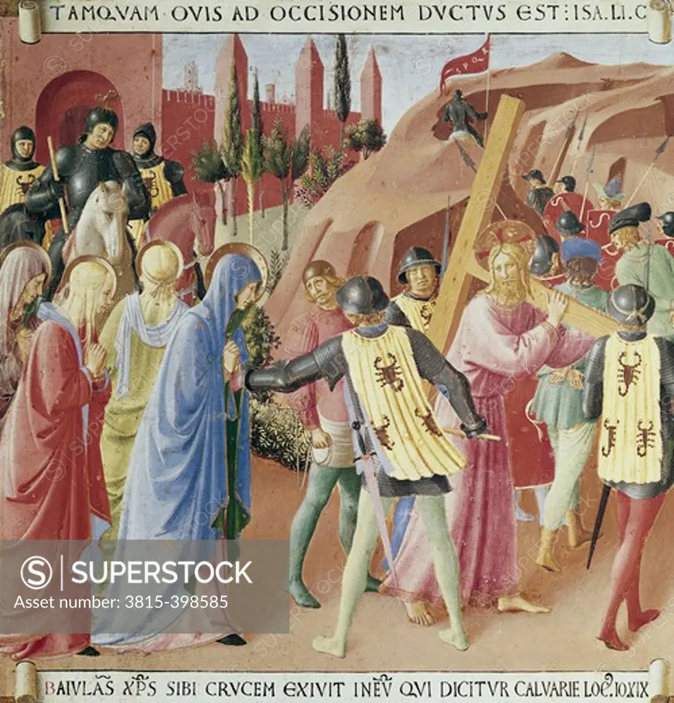 On The Way To Calvary 1438-1445 Fra Angelico (ca.1395-1455 Italian) Fresco Museo di San Marco, Florence, Italy