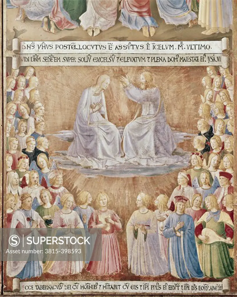 Coronation of the Virgin  1433-1445 Fra Angelico (ca.1395-1455 Italian) Fresco Museo di San Marco, Florence, Italy