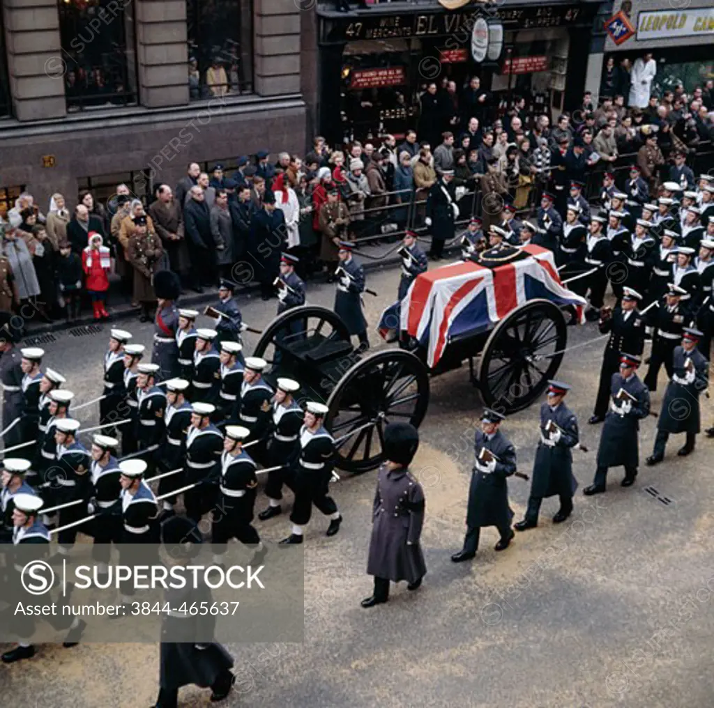 Funeral of Sir Winston Churchill London England 1965 