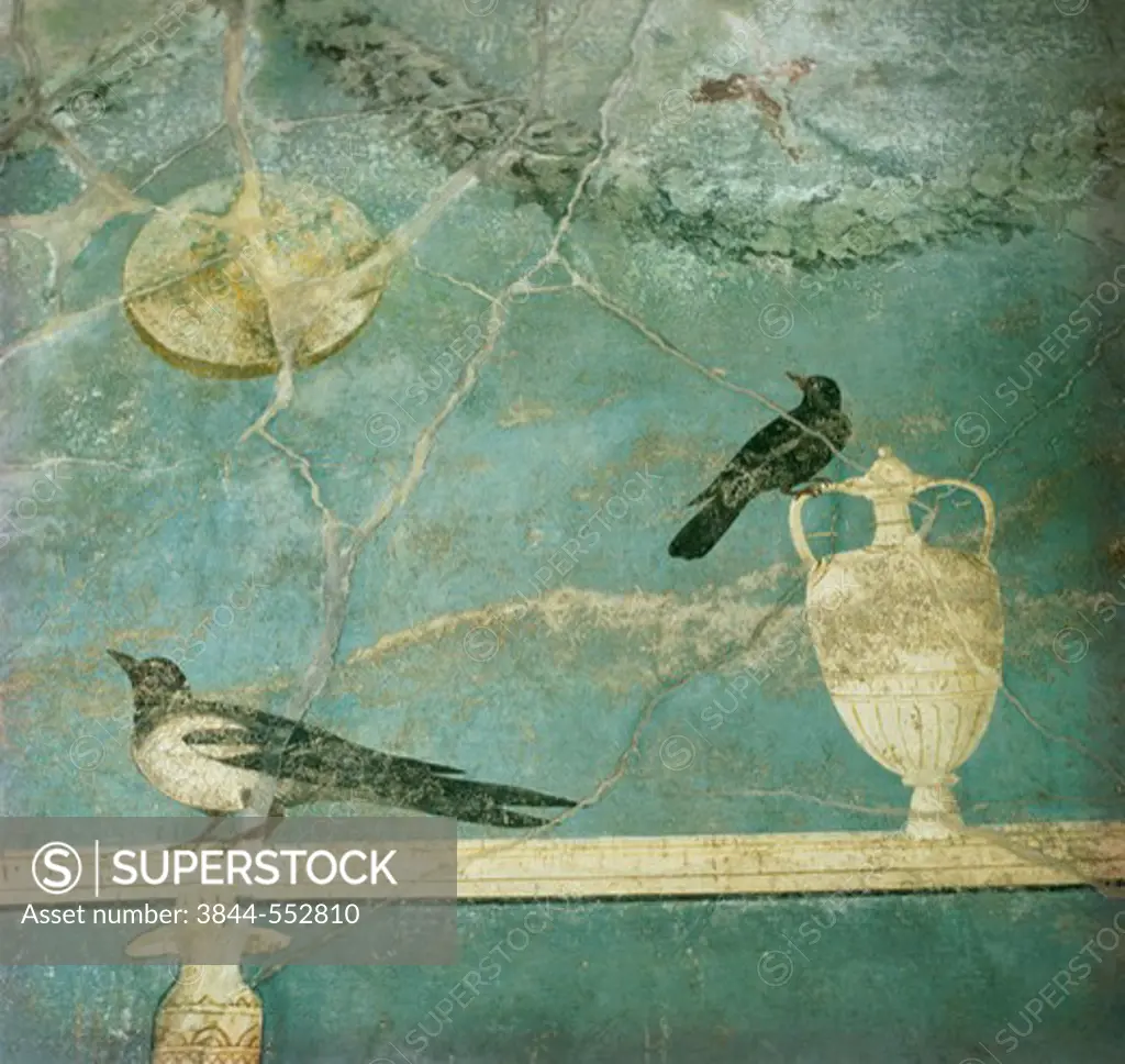 Birds with a Grecian Vase Fresco  Artist Unknown Fresco