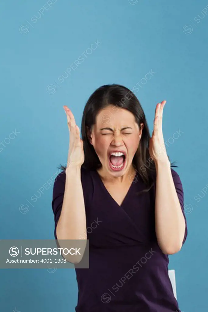 Young woman shouting