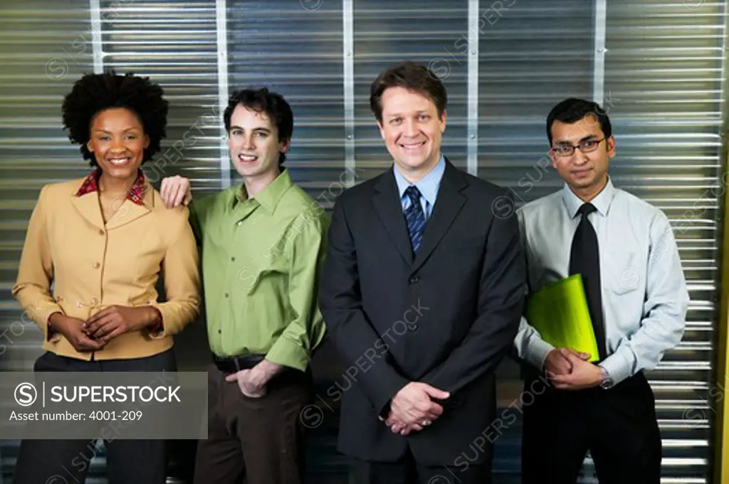 Business executives standing in an office