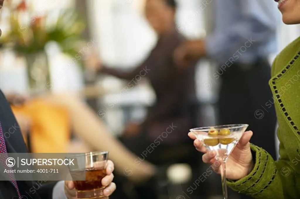 Business executives having drinks in a bar